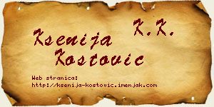 Ksenija Kostović vizit kartica